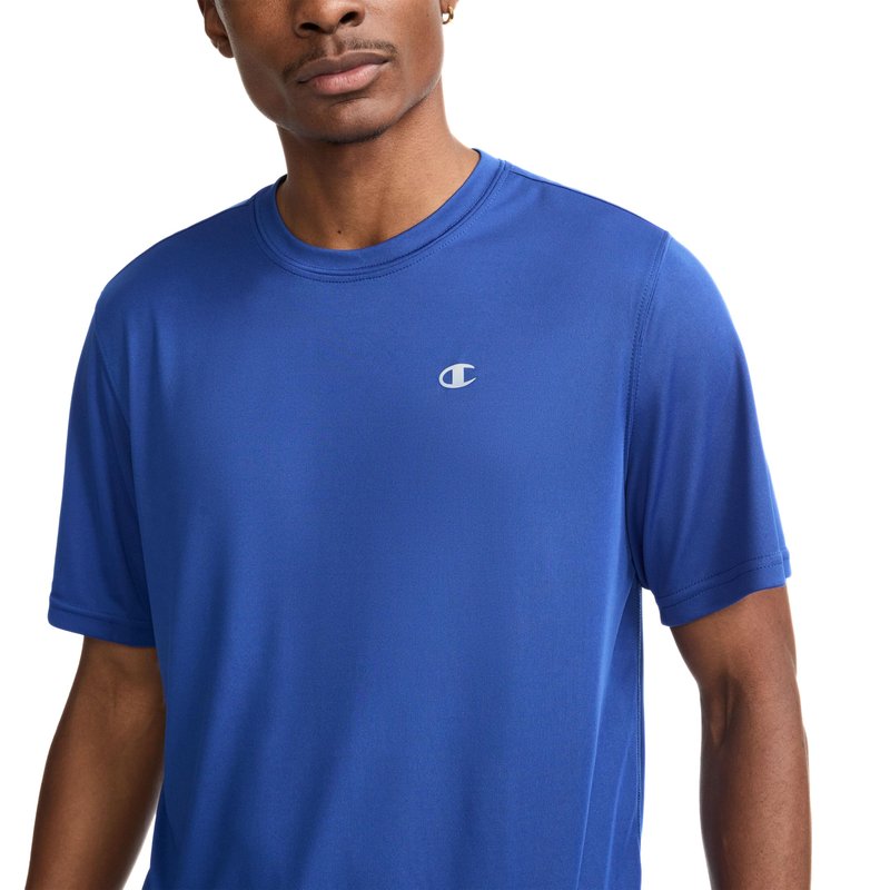 Champion Men’s Athletic T-Shirt – Lightweight, Moisture-Wicking, Anti-Odor, Inclusive Fit (S–4XL), Royal Blue, Large