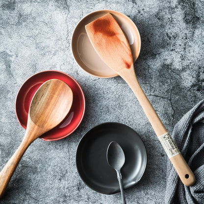 Gomakren Spoon Rest Spoon Holder For Stove Top Ceramic Black Spoon Rest For Kitchen Counter Halloween Spatula Holder Utensil Rest