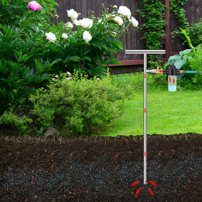 Root Feeder Deep Root Watering Tool with Fertilizer Dispenser Tree Watering Spike Watering Wand Irrigation System,for Plants Trees Bushes Shrubs Made of Stainless Steel with Shut Off Valve T Handle