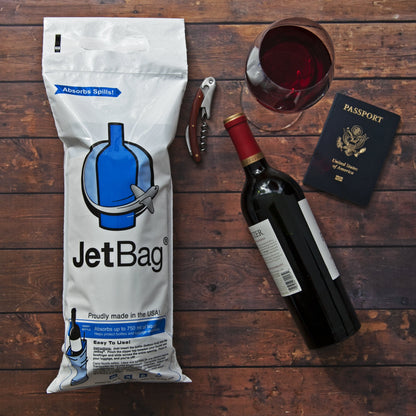 JetBag Travel Wine Bag (Set of 3, US Flag Pattern) - The Original Absorbent, Reusable & Protective Wine Bottle Bag - Made in the USA