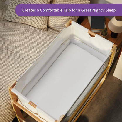 2 Pack Crib Fitted Sheets 44 x 80cm – White – Light, Breathable & Luxurious Jersey Cotton Made to Last & Designed to Fit SnüzPod Bedside Cribs