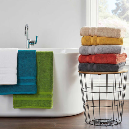 Christy Chroma Bath Towel Set | Set of 4 | 2 Bath 2 Hand | Highly Absorbent Heavyweight 675GSM | Bold and Bright | Soft Smooth Bathroom Shower Towels | 100% Cotton | Sustainably Made | Ash Grey