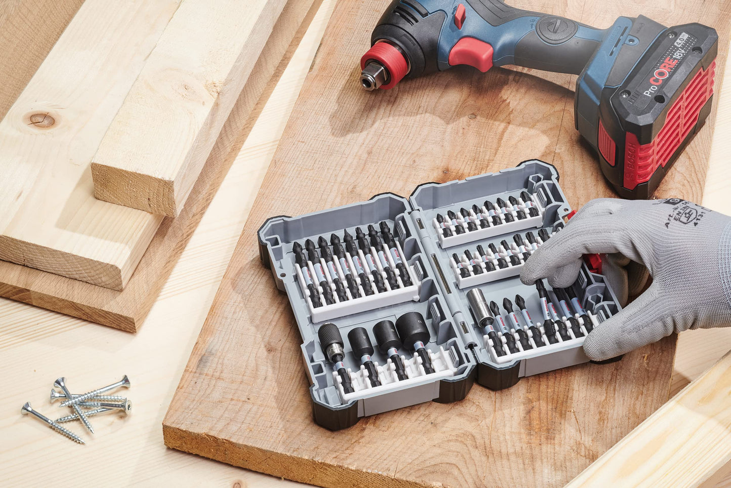 Bosch Professional 8pcs. Double Screwdriver Set (Impact Control, 8 x PH2-T20 Bits, Length 65mm, Pick and Click, Accessory Impact Drill)