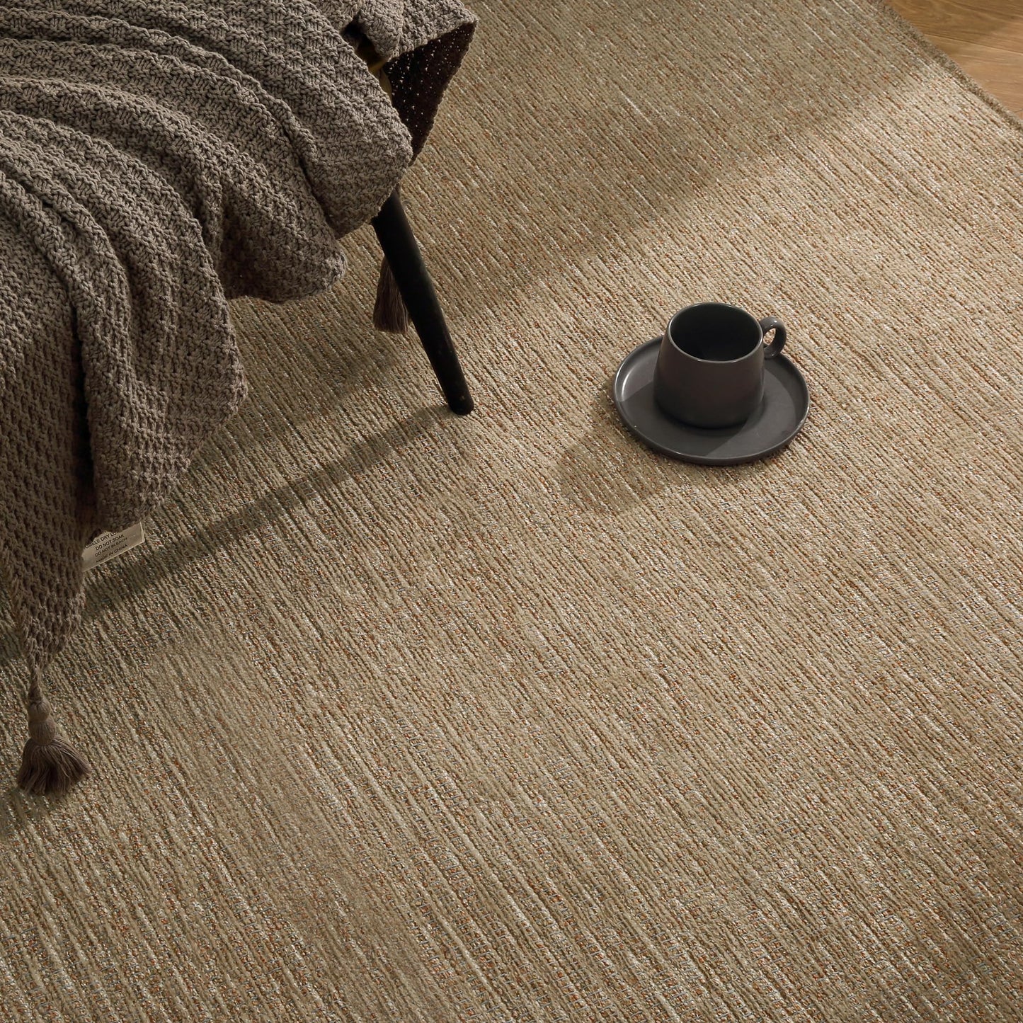 GENIMO 8X10 Neutral Area Rugs for Living Room, Hand Woven Machine Washable Non Slip Textured Soft Rug, Handmade Rustic Braided Low Pile Rugs for Farmhouse, Bedroom Office Rug in Jute Color