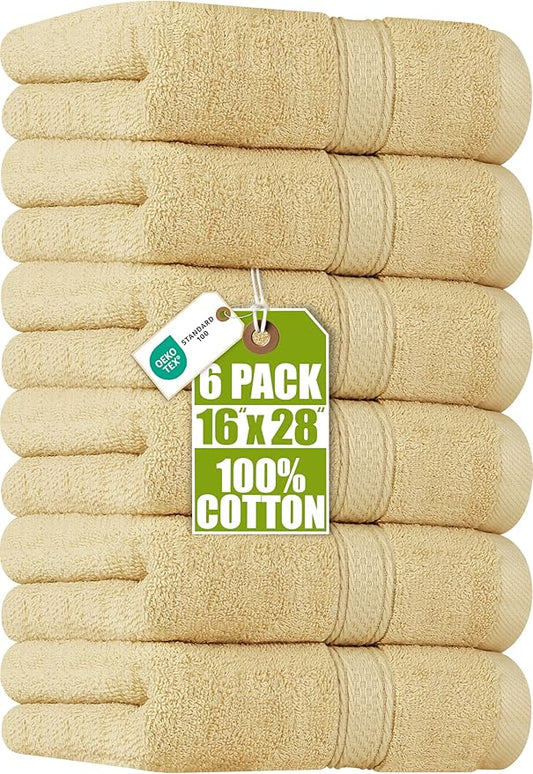 Utopia Towels 6 Pack Premium Hand Towels Set, 16 by 28 inches, 100% Ring Spun