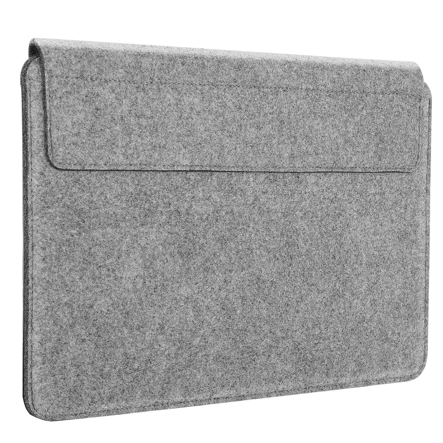 MoKo 13-13.3 Inch Laptop Sleeve Fits Macbook Pro M1 Pro/M1 Max 14.2 2021, iPad Pro 12.9 2021, Surface Pro 9, Felt & PU Leather Case Bag with Pocket, Gray&Brown