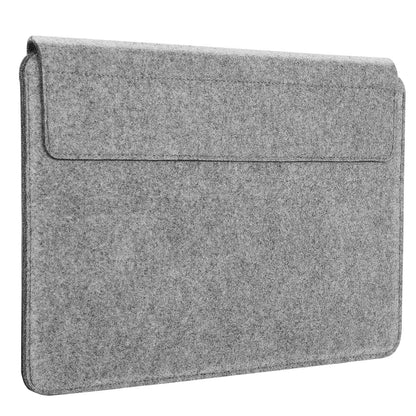 MoKo 13-13.3 Inch Laptop Sleeve Fits Macbook Pro M1 Pro/M1 Max 14.2 2021, iPad Pro 12.9 2021, Surface Pro 9, Felt & PU Leather Case Bag with Pocket, Gray&Brown