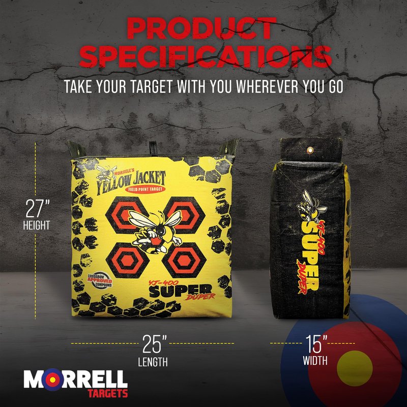 Morrell Super Duper Field Point Bow Targets Archery Block Bag for High Speed Compound Bows and Crossbows Outdoor Target Practice, 3 Pack, Yellow