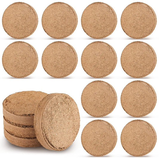 LEIFIDE Composting Toilet Coconut Coir Disks Coir Soil Disc for Organic Composting Toilet Indoor Outdoor Use, 3.94 x 0.59 Inches(24 Pcs)