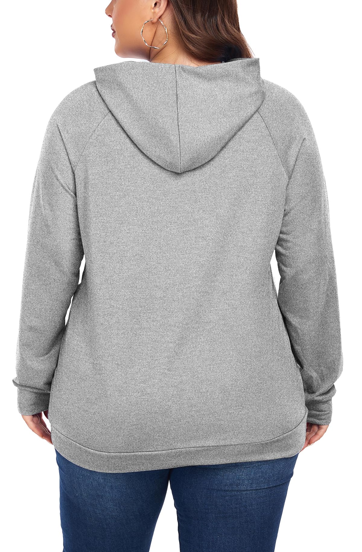 ForHailey Plus Size Christmas Hoodies for Women Merry Christmas Tree Car Hooded SweatShirt Christmas Outfits Pullover Shirt Christmas Outfits Light Grey 3X-Large