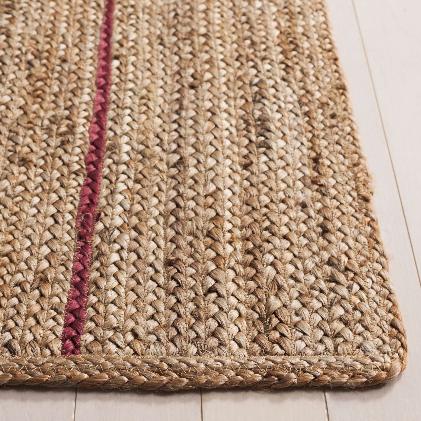 SAFAVIEH Natural Fiber Collection Accent Rug - 4' x 6', Natural & Gold, Handmade Flat Weave Farmhouse Stripe Jute, Ideal for High Traffic Areas in Entryway, Living Room, Bedroom (NF810D)