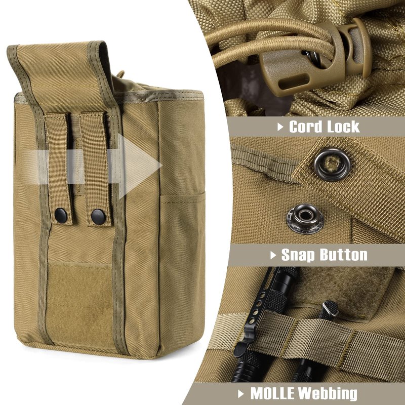 WYNEX Molle Dump Pouch - Tactical Foldable Magazine Utility Roll Up Waist Bag With Drawstring for Belt Pack Accessories