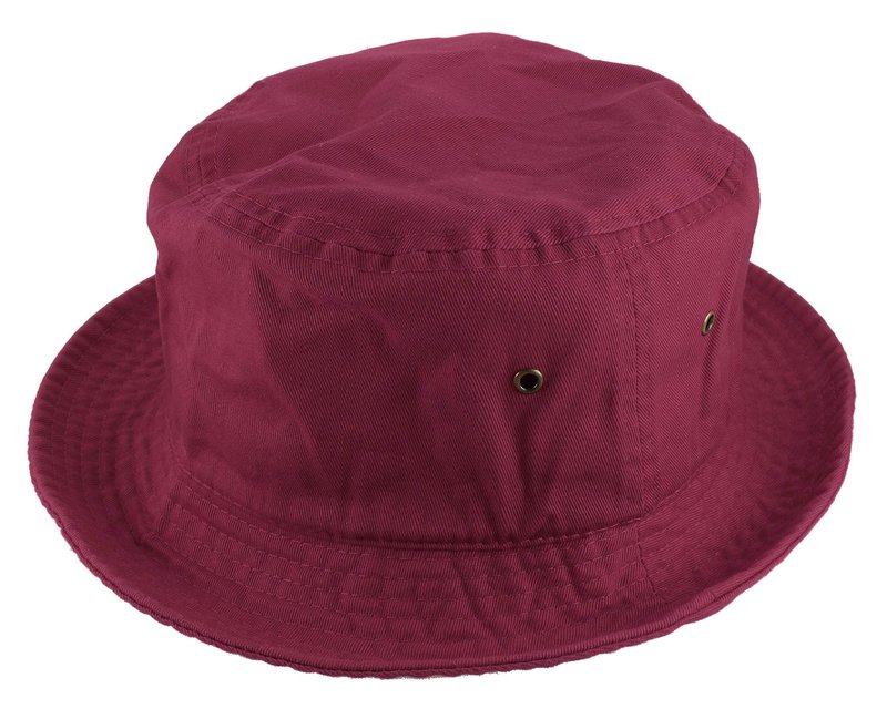 Gelante Solid Color 100% Cotton Bucket Hat for Women and Men Packable Travel Summer Beach Hat 1900-Burgundy-S/M