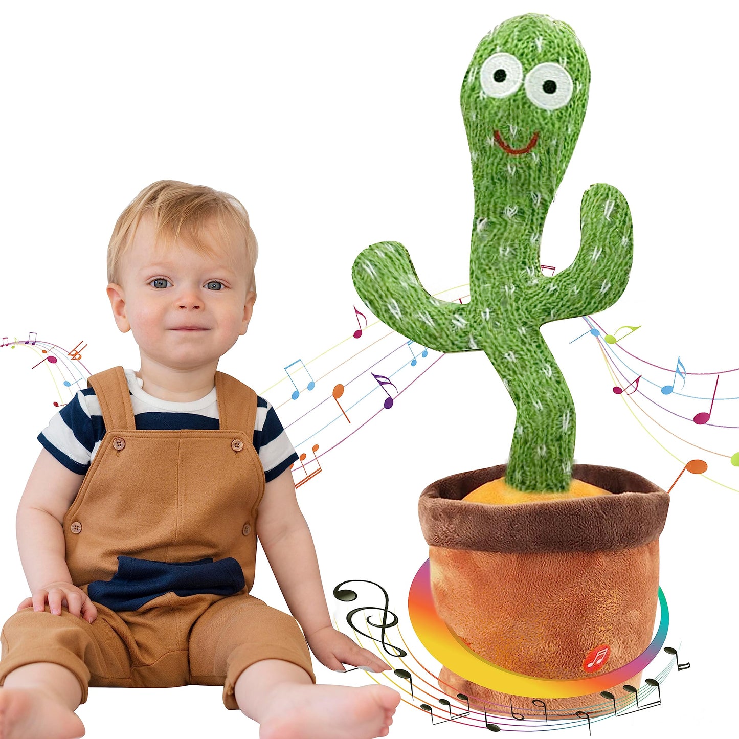 Ava's Toys Talking Cactus Toy with Voice Recording, Repeating, Nursery Songs- Dancing Cactus Sensory Toys for 1 Year Old – Soft Plush Toddler Toy for Boys and Girls – Fun and Interactive Features