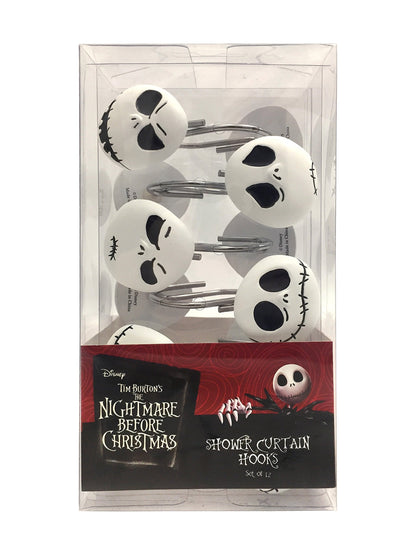 Disney Nightmare Before Christmas Jack Skellington 12-Piece Shower Curtain Hooks
