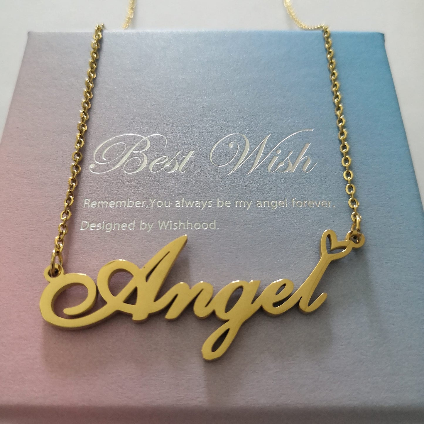 A168A Amya Custom Name Necklace Customized Personalized Plated Name Necklace for Mother Daughter Christmas New Year Gold