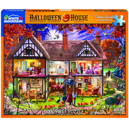White Mountain Halloween House 1000 Piece Halloween Jigsaw Puzzle for Fall and Autumn