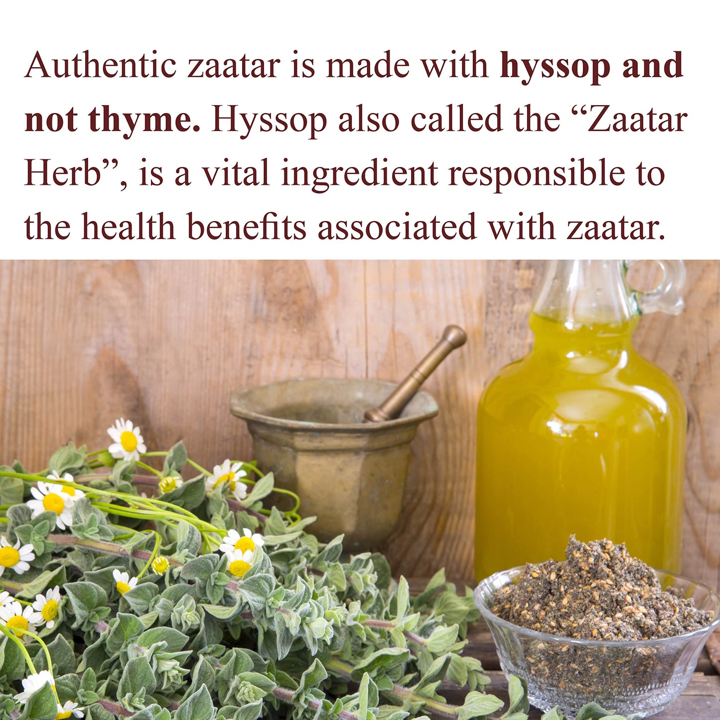 The Spice Way - Real Zaatar with Hyssop spice blend | 2 oz | (No Thyme that is used as an hyssop substitute). With sumac. No Additives, No Perservatives, (Za'atar/zatar/zahtar/zahatar/za atar)