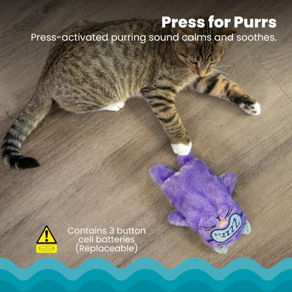 Catstages Purr Pillow Kitty Calming Cat Toy with Touch-Activated Purring and Soft Plush, Purple - Helps Reduce Stress & Provide Anxiety Relief for Cats, X-Large