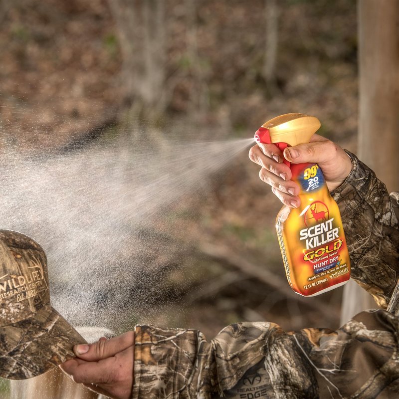 Wildlife Research Center Scent Killer Gold Spray & Refill (44 FL OZ) – Hunting Scent Eliminator with Hunt Dry Technology – Odor Prevention & Maximum Performance After Drying – Scent Control for Deer