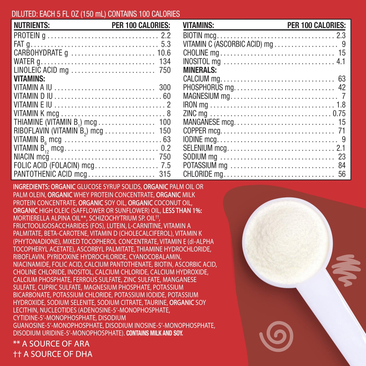 Earth's Best Organic Baby Formula for Babies 0-12 Months, Powdered Dairy Infant Formula with Iron, Omega-3 DHA, and Omega-6 ARA, 32 oz Formula Container