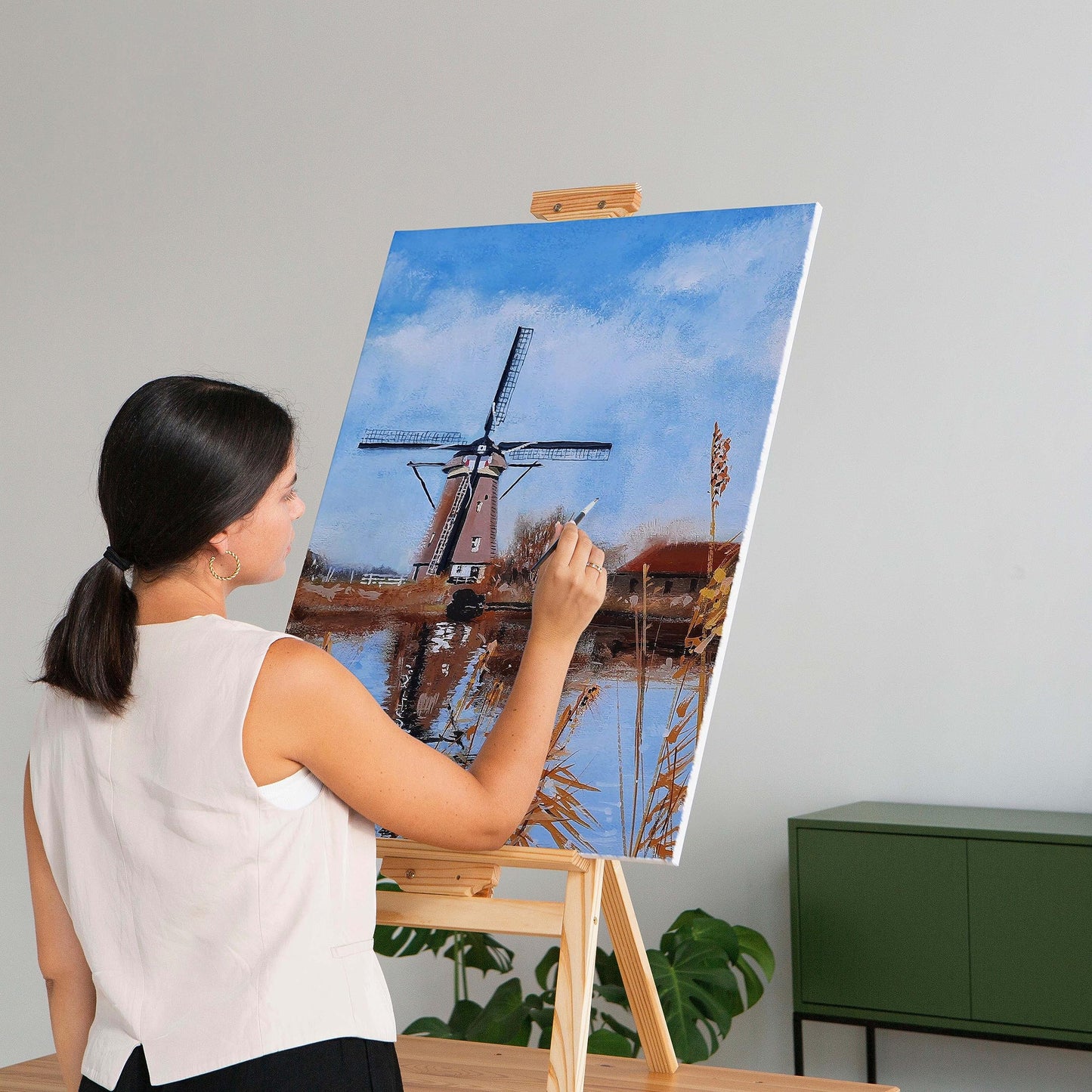 Elan Stretched Canvases 60x80 CM, 4-Pack Large Canvas for Painting 280 GSM, Triple Primed Large Stretched Canvas for Painting 60x80 CM