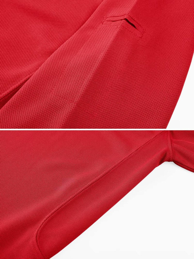 MAGCOMSEN Red Polo Shirts for Men Golf Polos Fishing Shirts Casual Shirts Quick Dry Summer Shirt Tomato Red M