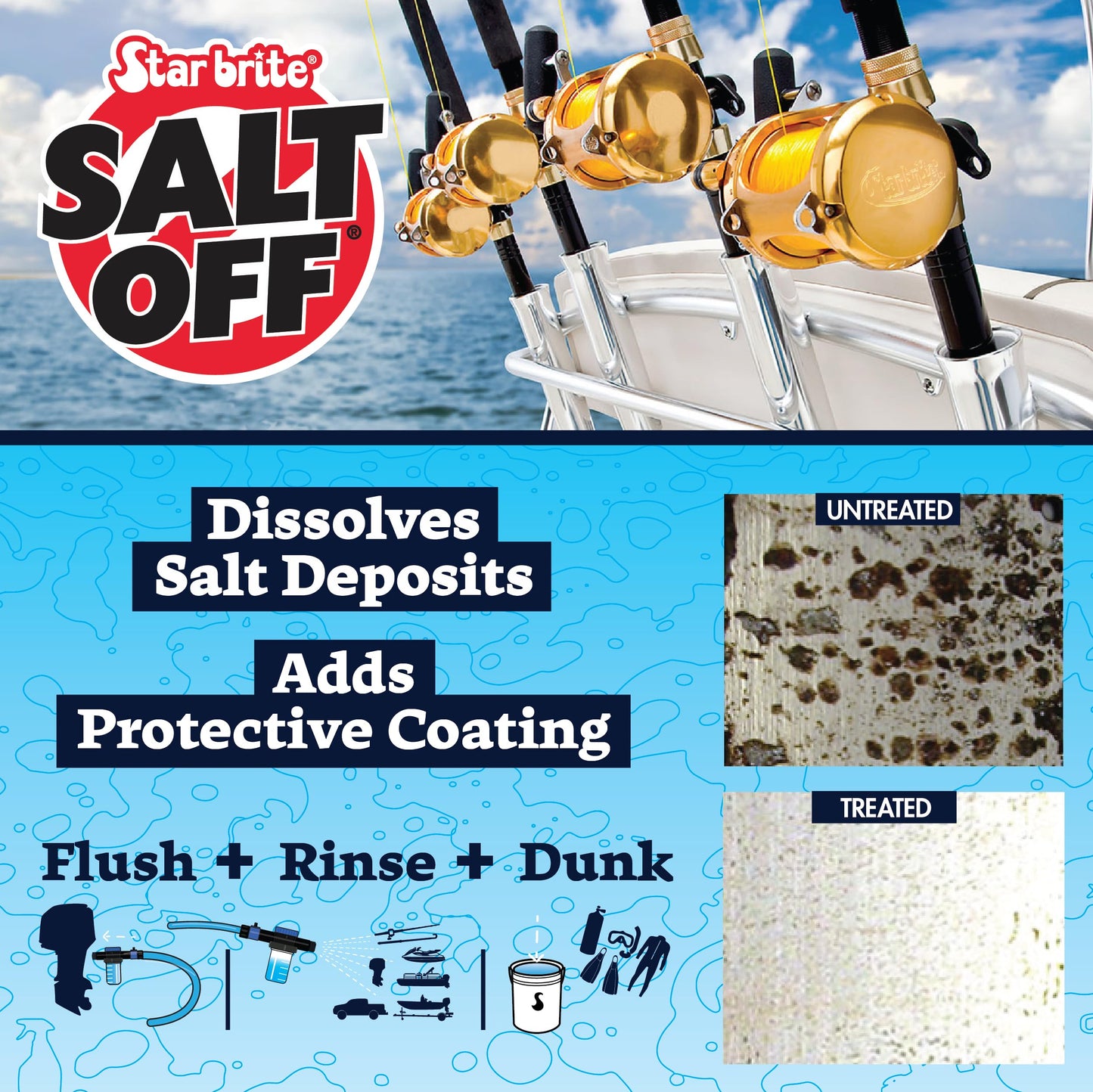 STAR BRITE Salt Off Concentrate - Ultimate Salt Remover Wash & Marine Engine Flush for Boats, Vehicles, Trailers, and More - 128 OZ Gallon (093900N)