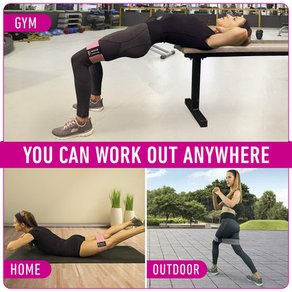 Resistance Bands for Working Out with Workout Bands Guide. 4 Booty Bands for Women Men Fabric Elastic Bands for Exercise Bands for Legs for Working Out Hip Thigh Glute Bands Set