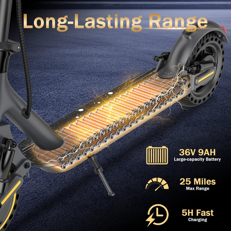 WERHY 10 Inches Electric Scooter, 500W Powerful Motor & 22 MPH Top Speed, 22-28Miles Long Range, Folding E Scooter with Dual Braking for Adults