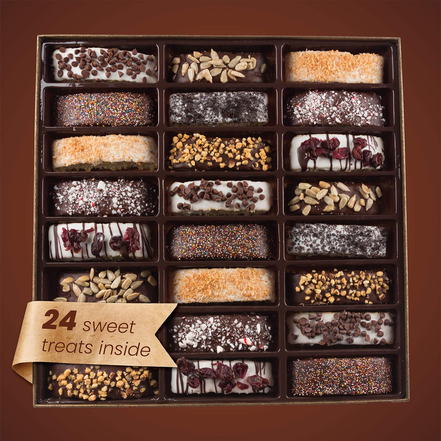 Barnetts Valentines Day Chocolate 24 Biscotti Gift Baskets Valentine, Gourmet Cookie Gifts Box for Him and Her Food Basket Delivery, Candy Basket Ideas for Wife, Husband, Women, Men, Girlfriend, Boyfriend,