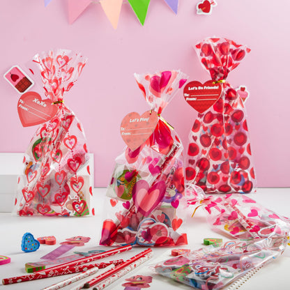 JOYIN 24packs Valentines Day Stationery Gifts, 96pcs Party Favor with Pencil, Erasers, Notebook & Bags for Kids School Classroom Exchange Supplies
