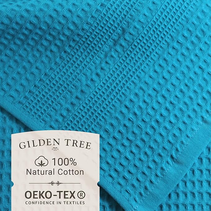 GILDEN TREE Waffle Towel Set Quick Dry Thin | 2 Bath Towels | 2 Hand Towels | 2