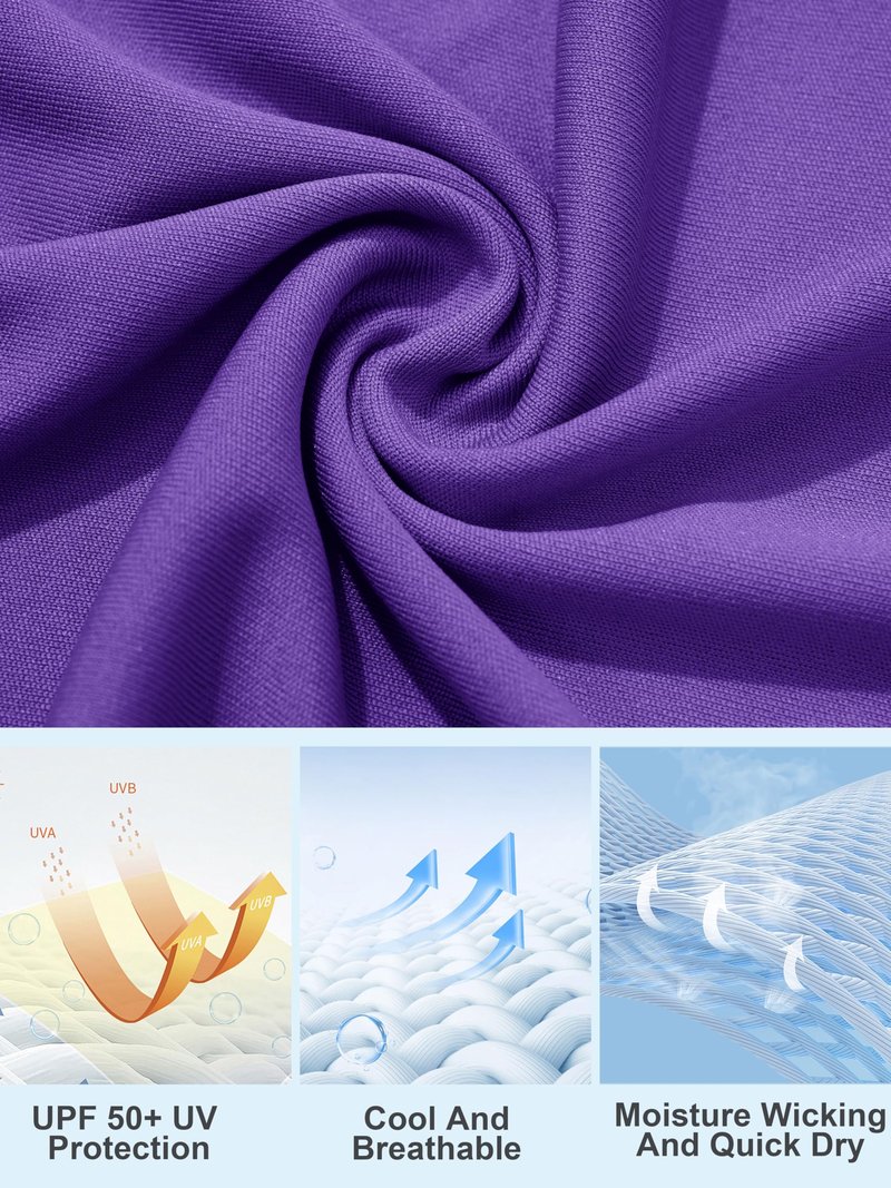 MAGCOMSEN Hiking Shirts for Women Lightweight Running Shirts Womens Workout Shirts Women Long Sleeve Shirts Summer Top Tee Fishing Shirts for Women Purple