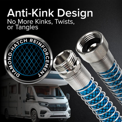 Camco TastePURE 35-Foot Premium Camper/RV Drinking Water Hose - Features a Heavy-Duty No-Kink Design with Strain Relief Ends & 5/8-Inch Inside Diameter - NSF Drinking Water Safe Certified (22843)