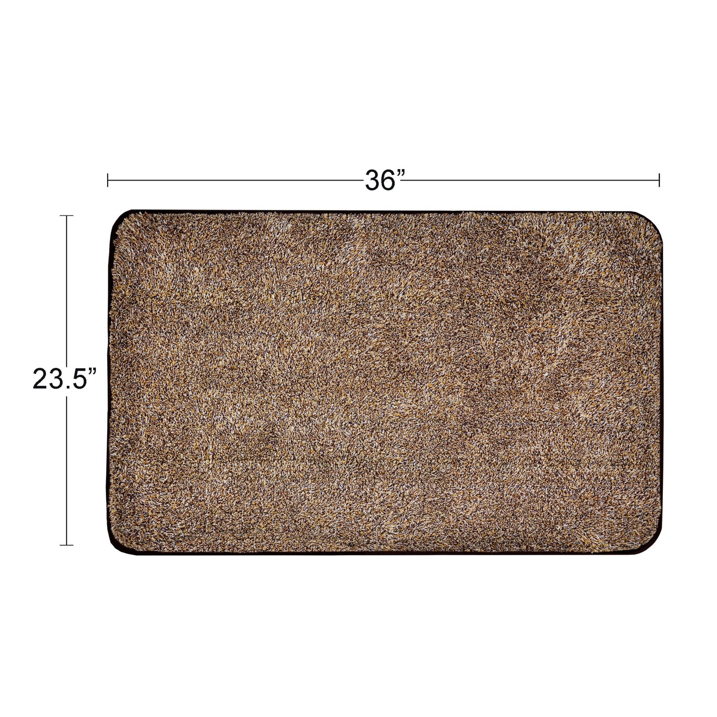 Eurow Trek N' Clean Soft & Plush Microfiber Traction Floor Mat, Super Absorbent, Fast-Drying, Anti-Slip Rug for Entryway, Kitchen, Bedroom, Traps Dirt, Mud & Water, 36 x 23.5 in, Tan and Brown
