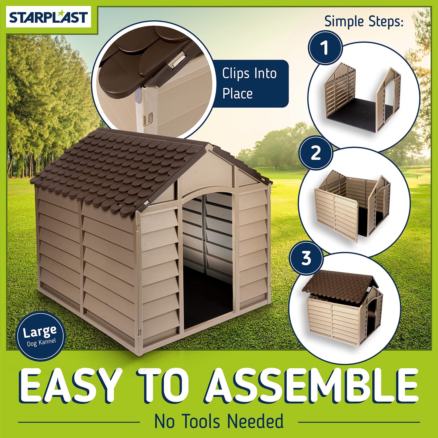 Starplast Mocha / Brown Large Dog House/Kennel