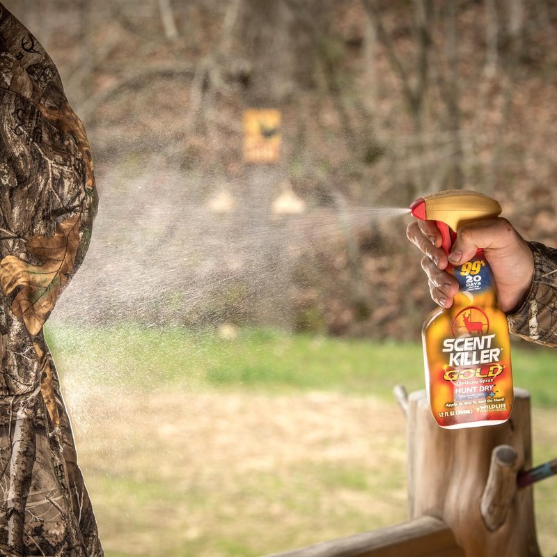 Wildlife Research Center Scent Killer Gold Spray & Refill (44 FL OZ) – Hunting Scent Eliminator with Hunt Dry Technology – Odor Prevention & Maximum Performance After Drying – Scent Control for Deer
