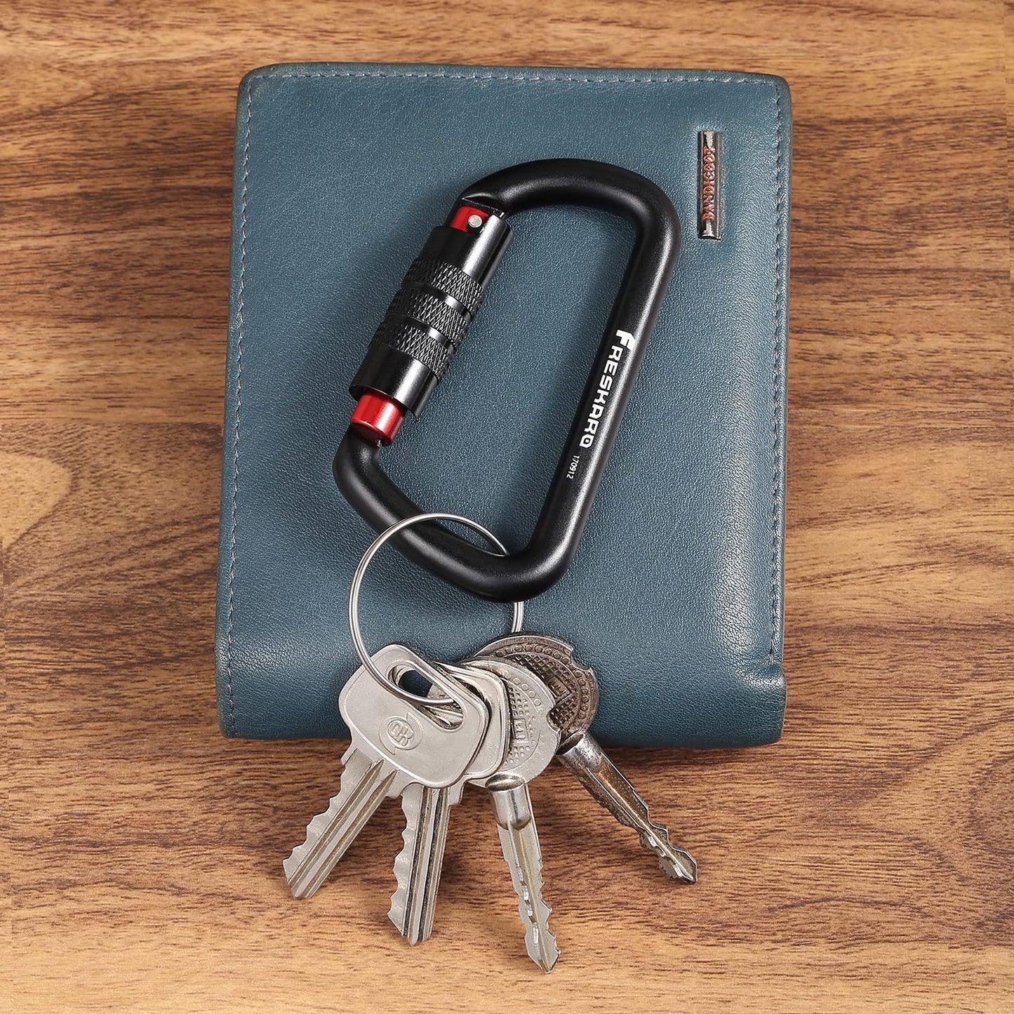 3 inch Locking Carabiner Clips-Twist Auto Lock Caribeener, Heavy Duty Keychain Key carabeaner Hooks, 7075 Aerial Aluminum Ultra Light, for Hammock, Hiking, Yoga Swing, Camping, Backpack, Black,3pack