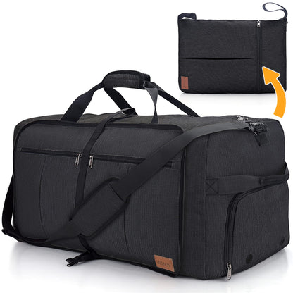 Urtala Travel Bag for Men & Women, 100L Foldable Duffel Bag Holdall Tote Carry on Luggage Weekend Overnight Bag with Shoe Compartment & Shoulder Strap, Lightweight Waterproof