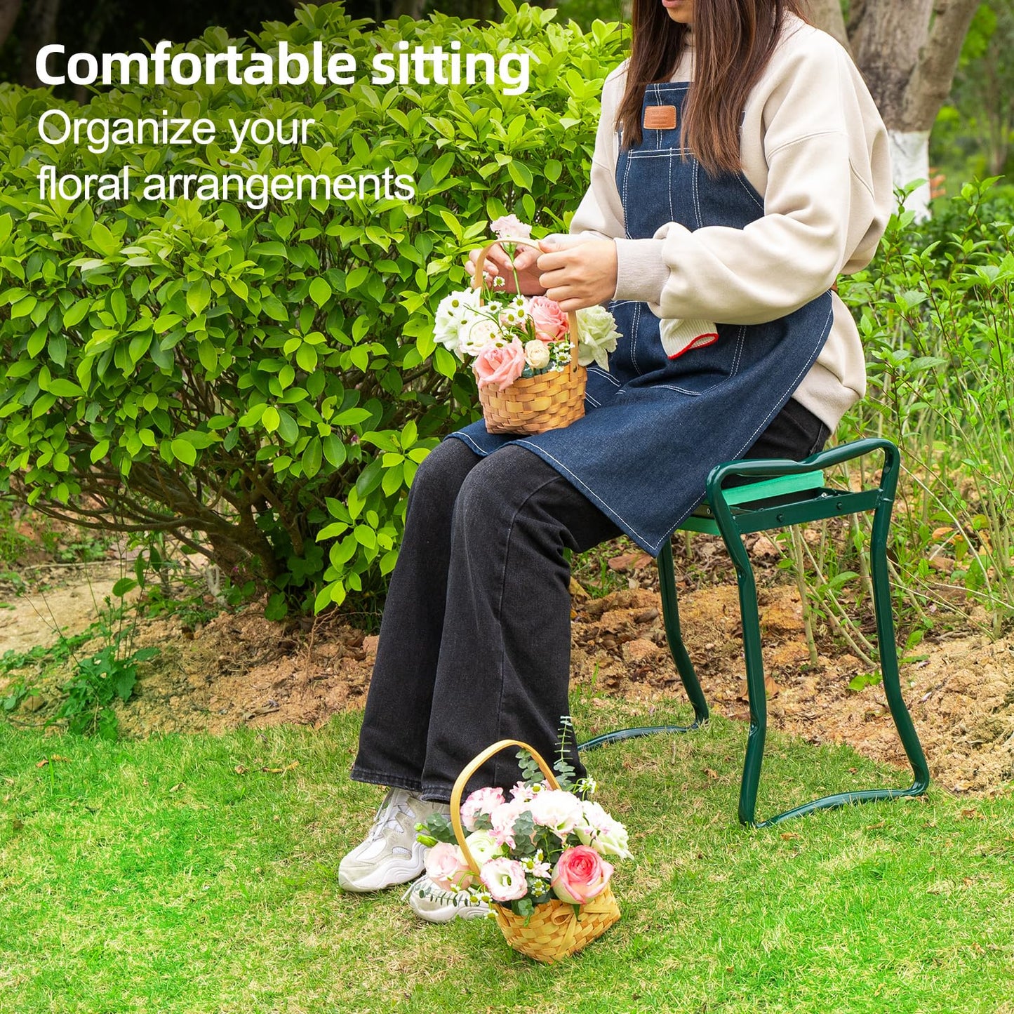 Backyard Expressions Garden Kneeler - Multi-Functional Gardening Seat and Kneeler