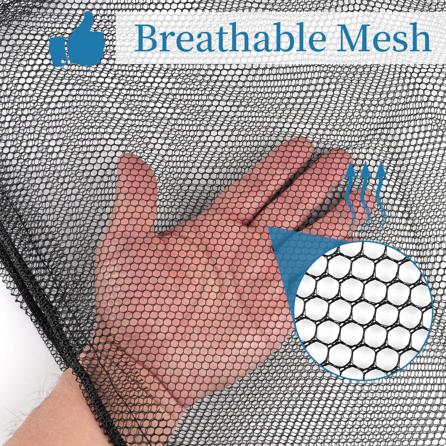 COIDEA 6 Pcs Mesh Bags Drawstring, 14x17 Inch with Lock, Multipurpose Storage Bags for Gym, Balls, Beach, Laundry (Black)