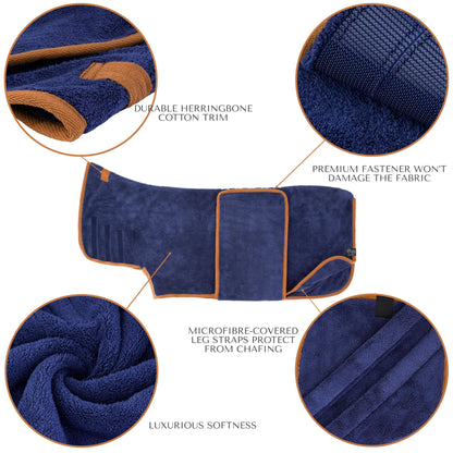 Lucky Paws® UK Dog Drying Coat - Luxurious Double Layer Dog Towel Robe - Dry Your Dogs in Minutes - Ultra Absorbent Drying Robe & Super Soft Dressing Gown (M, Plum)