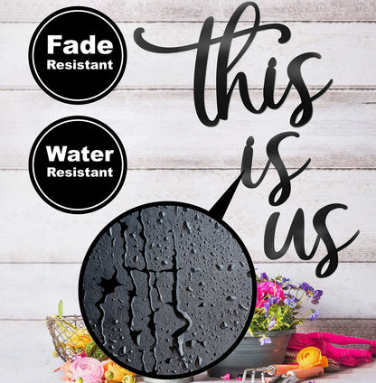 Vivegate This Is Us Wall Decor – This Is Us Signs Home Decor Metal Decorations for Room Large Black Metal Wall Decor Living Room Bedroom (Medium - 79X24 cm)
