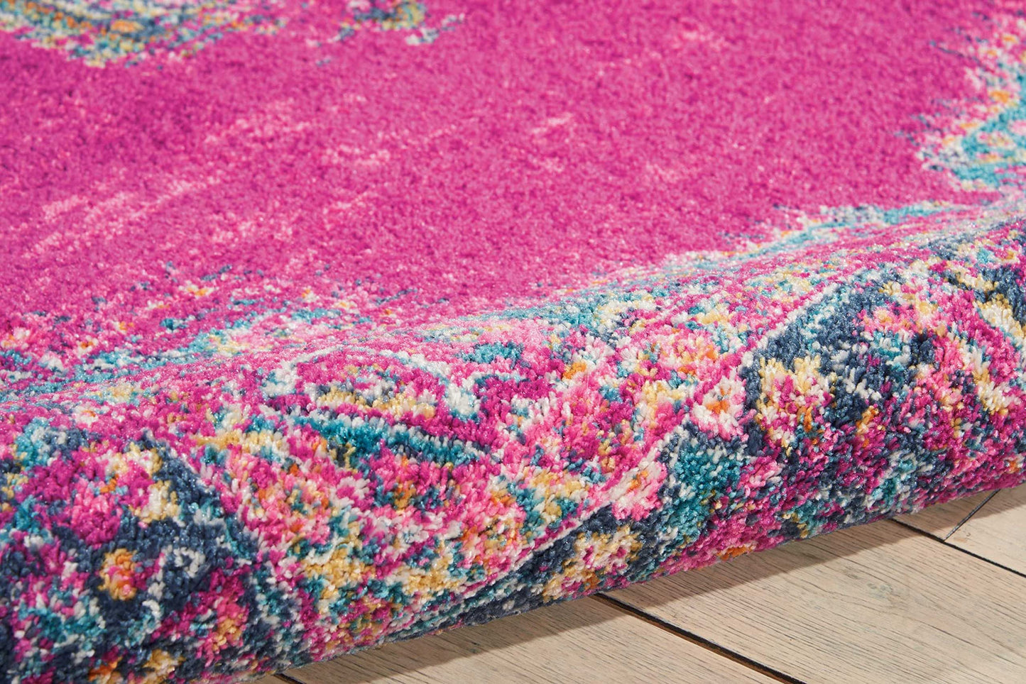 Nourison Home Passion Fuchsia 6'7" x 9'6" Area Rug - Easy Clean, Non Shedding, Bed Room, Living Room, Dining Room, Kitchen (7' x 10')
