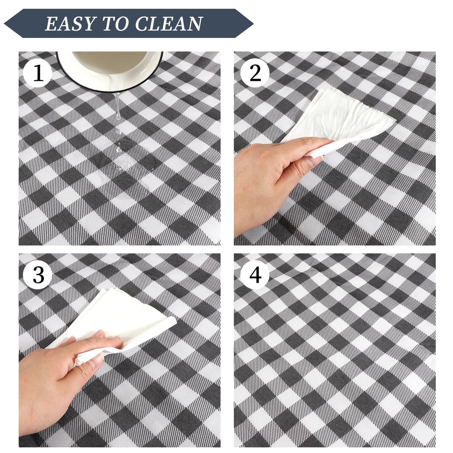 GUSUWU Picnic Blanket Waterproof Beach Rug 80''x80'' Picnic Mat Washable Lightweight with Handle Navy Blue Checkered for Hiking Travelling Outdoor Camping,Parks