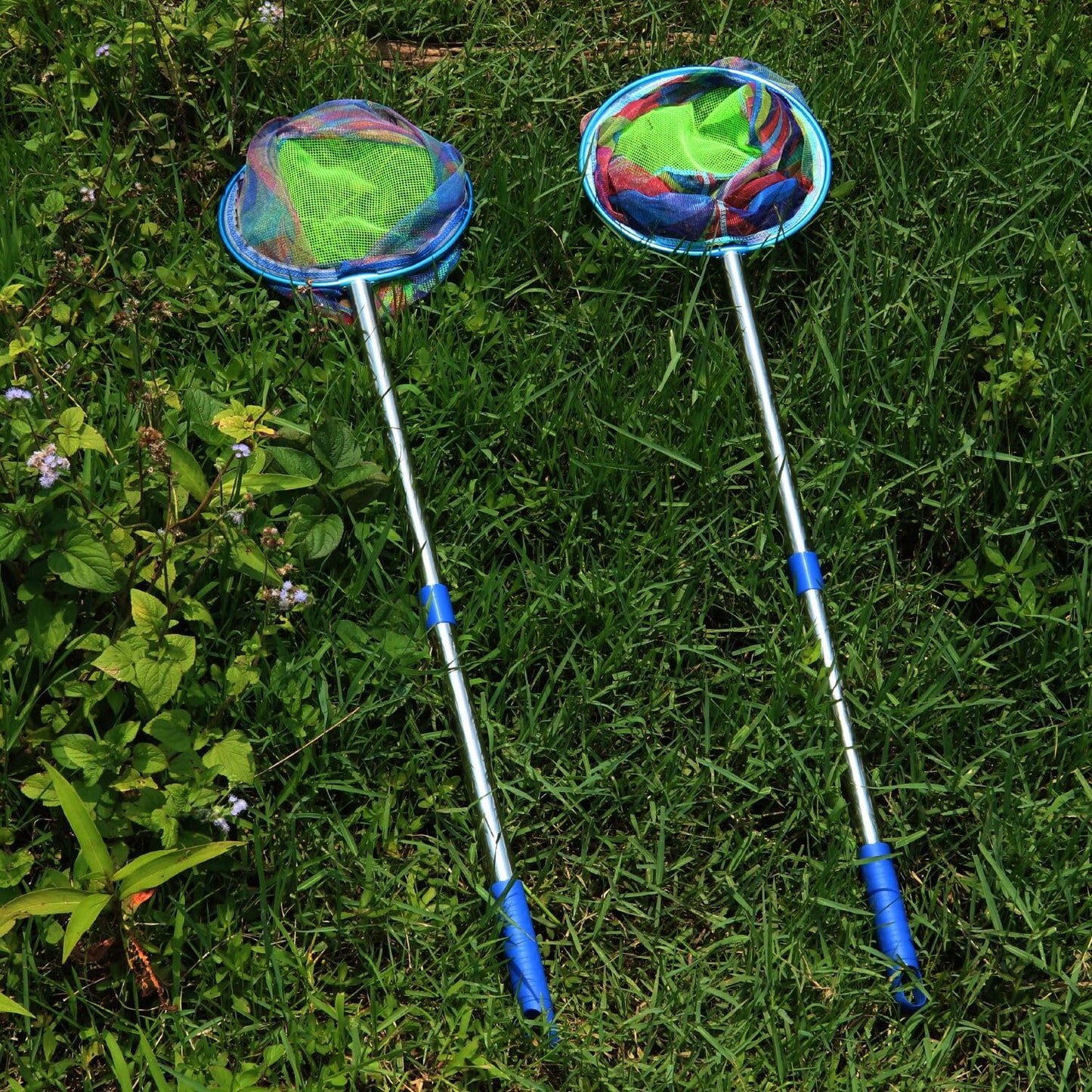 LPEIEB Fishing Net 2-Piece Set Heavy-Duty Landing Net Stainless Steel Handle Fishing Net for Catching and Releasing Fish, Shrimp, and Frogs