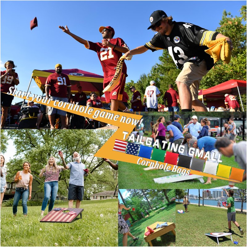 Tailgating Gmall Cornhole Bags Set of 8 Regulation Professional Corn Hole Bean Bags Weather Resistant for Tossing Adults Yard Game (8, Black&White)