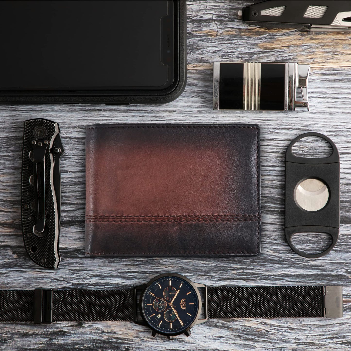 BULL GUARD Rfid Leather Wallet | The Respected Gentlemans Bifold Slim for Men | Travel Secure RFID Blocking | Mens Full Grain Leather Wallet with Removable ID Credit Card Holder