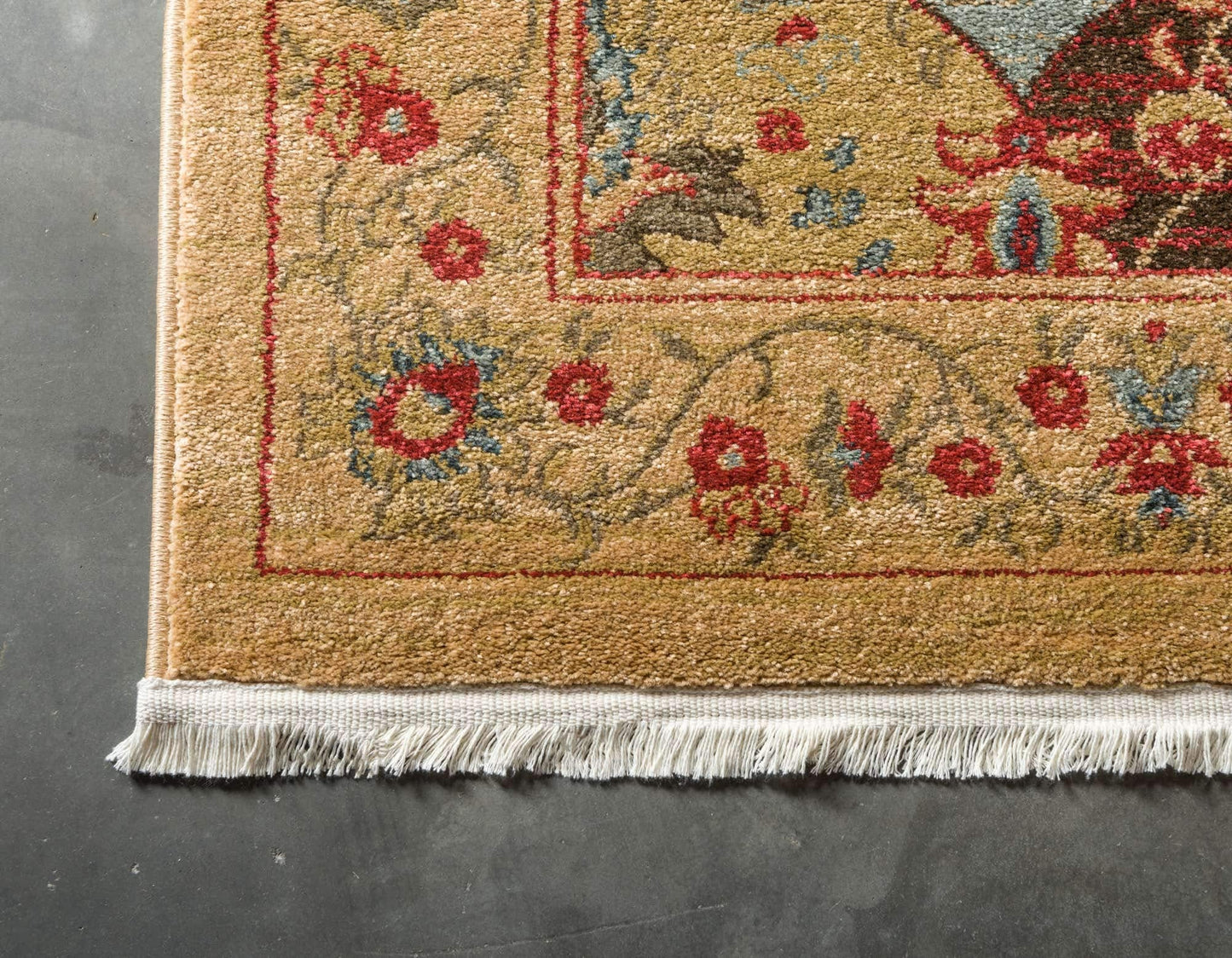 Unique Loom Edinburgh Collection Area Rug - Tulip (5' 1" x 8' Rectangle Tan/Red)